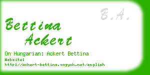 bettina ackert business card